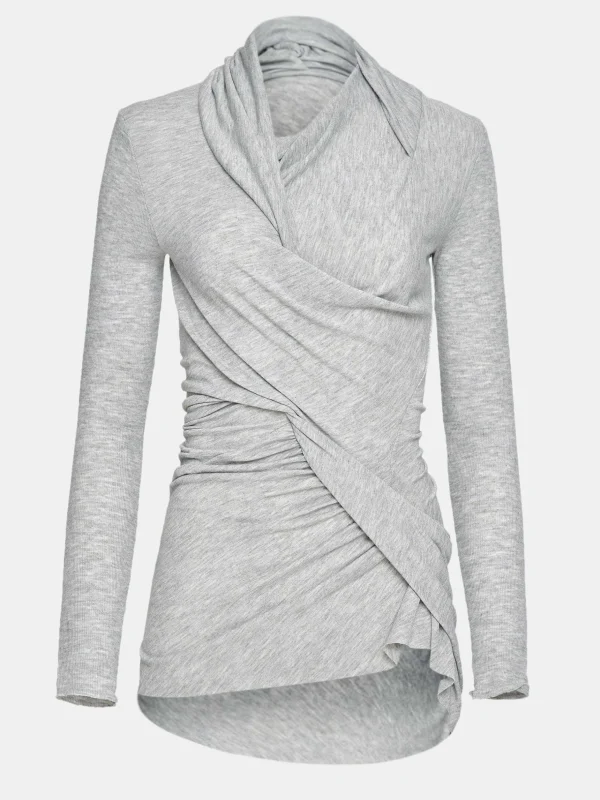 Flash Sale Source Unknown Haut Drape Asymetrique Folgore, Gris