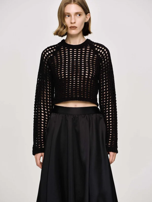 Sale Source Unknown Haut En Tricot Reef Net, Noir