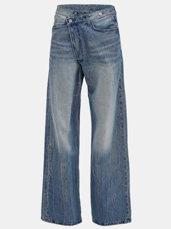 Best Sale Source Unknown Jean Croise Destructure, Bleu Moyen