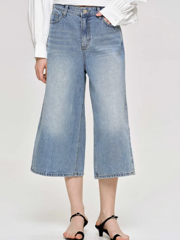 Shop Source Unknown Jean Large Court, Bleu Moyen