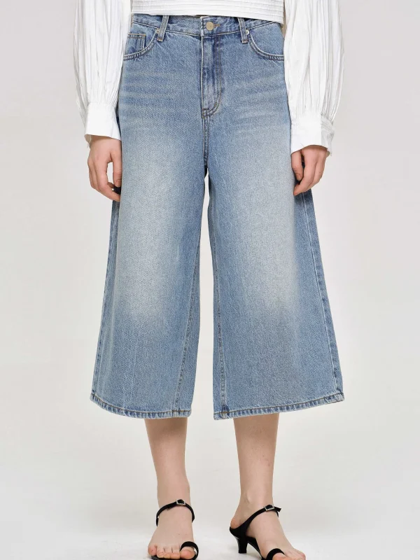 Shop Source Unknown Jean Large Court, Bleu Moyen