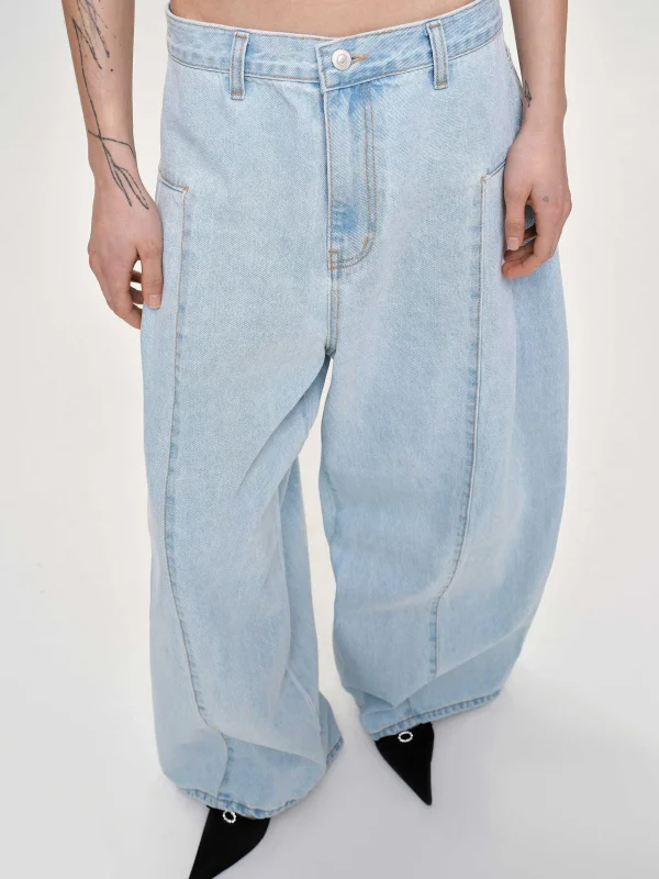 Store Source Unknown Jean Oversize Double Face, Bleu Clair