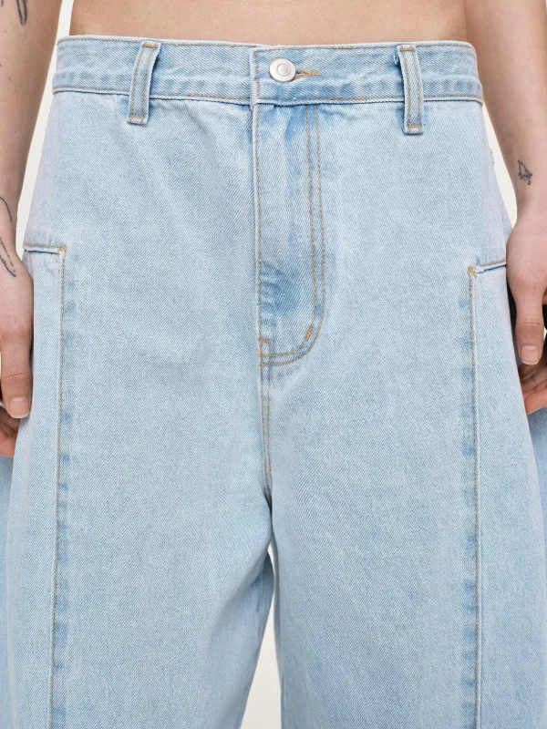 Hot Source Unknown Jean Oversize Double Face, Bleu Clair