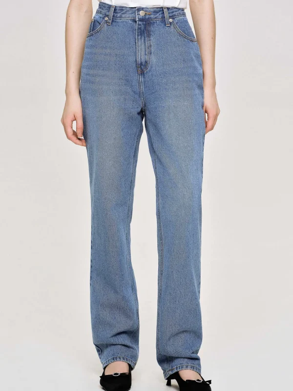 Shop Source Unknown Jean Slim Pleine Longueur, Bleu Moyen