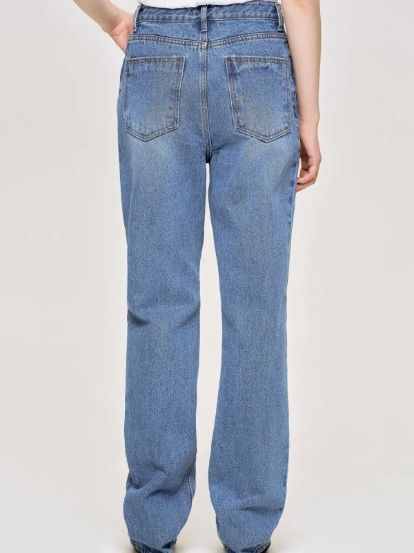 Shop Source Unknown Jean Slim Pleine Longueur, Bleu Moyen