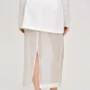 Discount Source Unknown Jupe Mi-Longue Transparente, Blanc