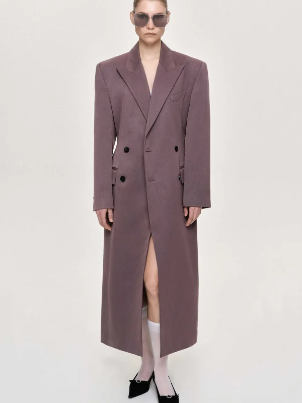 Flash Sale Source Unknown Manteau Long Sablier Delphina, Gris Mauve