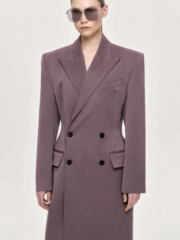 Flash Sale Source Unknown Manteau Long Sablier Delphina, Gris Mauve