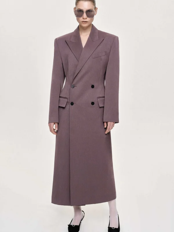 Flash Sale Source Unknown Manteau Long Sablier Delphina, Gris Mauve