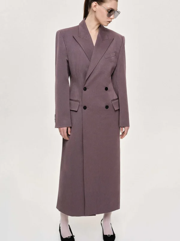 Flash Sale Source Unknown Manteau Long Sablier Delphina, Gris Mauve