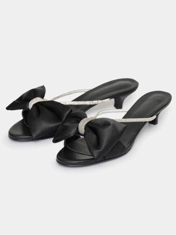 Flash Sale Source Unknown Mules Ornees De Cristaux Kaia, Noir