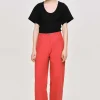 Online Source Unknown Pantalon A Jambe Cylindrique, Rouge