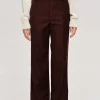 Best Source Unknown Pantalon De Costume En Gabardine, Marron Merlot