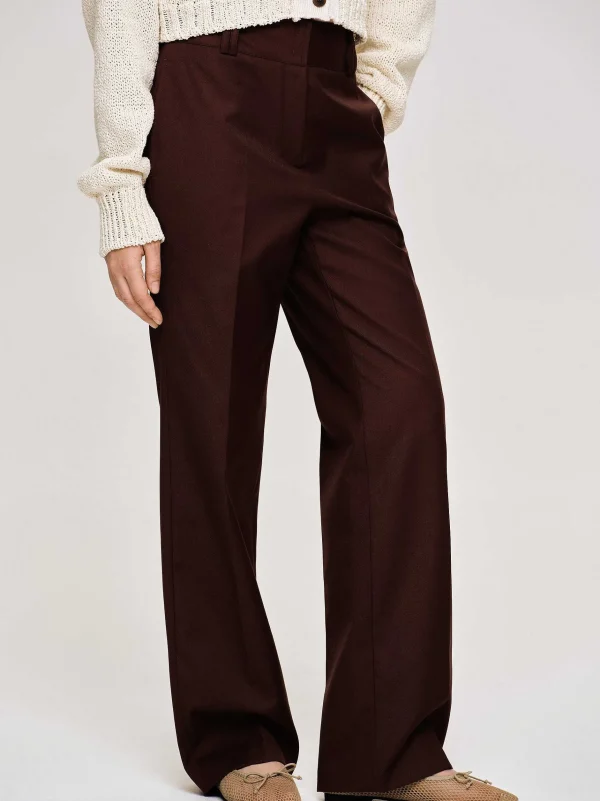 Best Source Unknown Pantalon De Costume En Gabardine, Marron Merlot