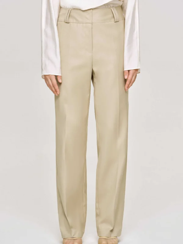 Online Source Unknown Pantalon Droit En Gabardine, Beige