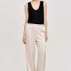 Clearance Source Unknown Pantalon En Crepe Satine, Champagne