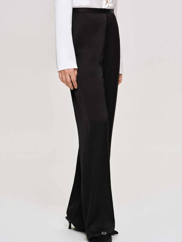 Fashion Source Unknown Pantalon En Crepe Satine, Noir