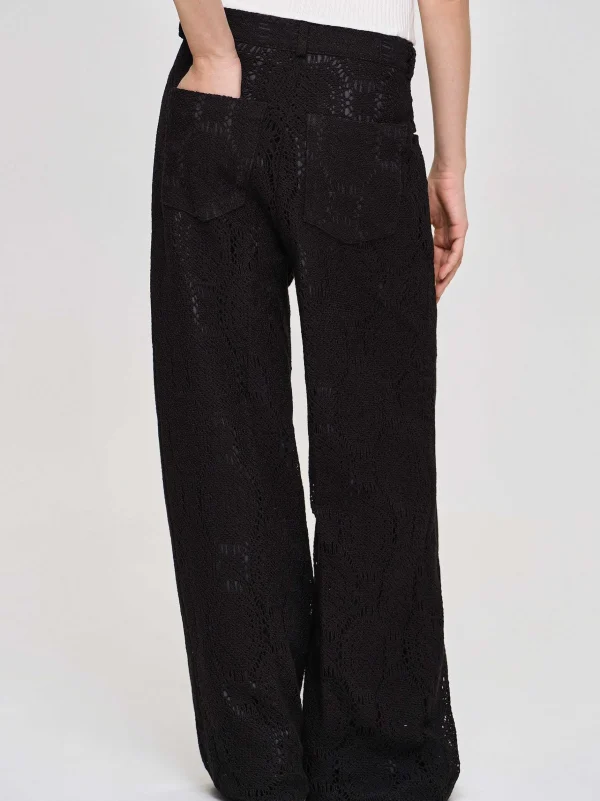 Online Source Unknown Pantalon Large Au Crochet Sevilla, Noir