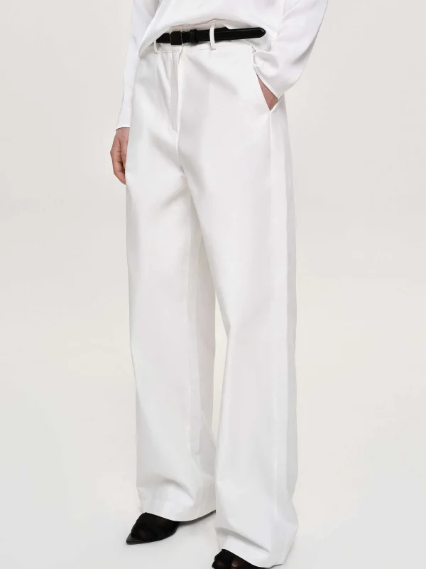 Store Source Unknown Pantalon Large En Popeline, Blanc