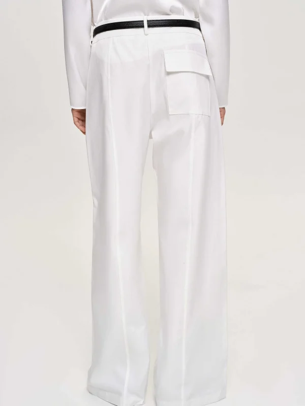 Store Source Unknown Pantalon Large En Popeline, Blanc