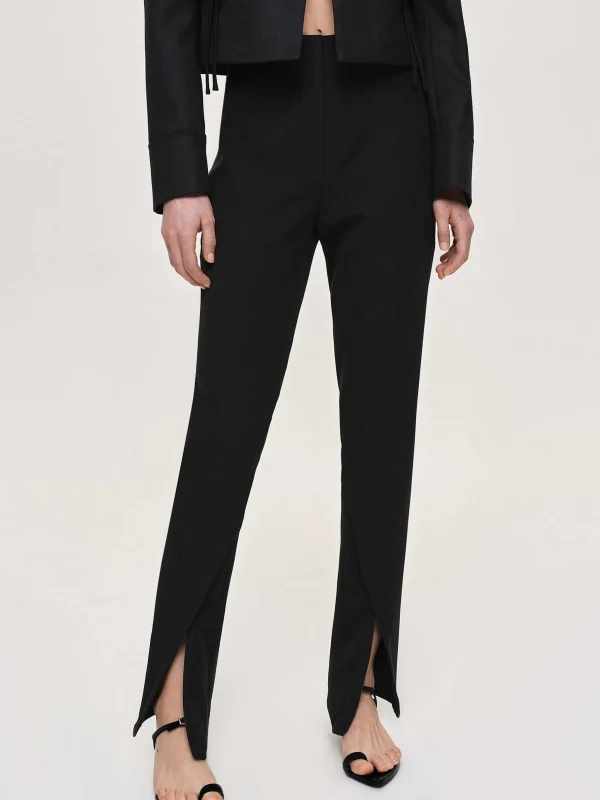 Flash Sale Source Unknown Pantalon Slim Coupe En Biais Tyia, Noir