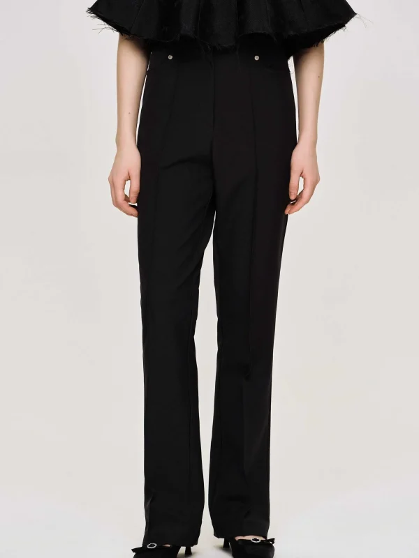 Outlet Source Unknown Pantalon Slim Froisse, Noir