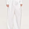 Sale Source Unknown Pantalon Taiamo Fluide Satin, Blanc