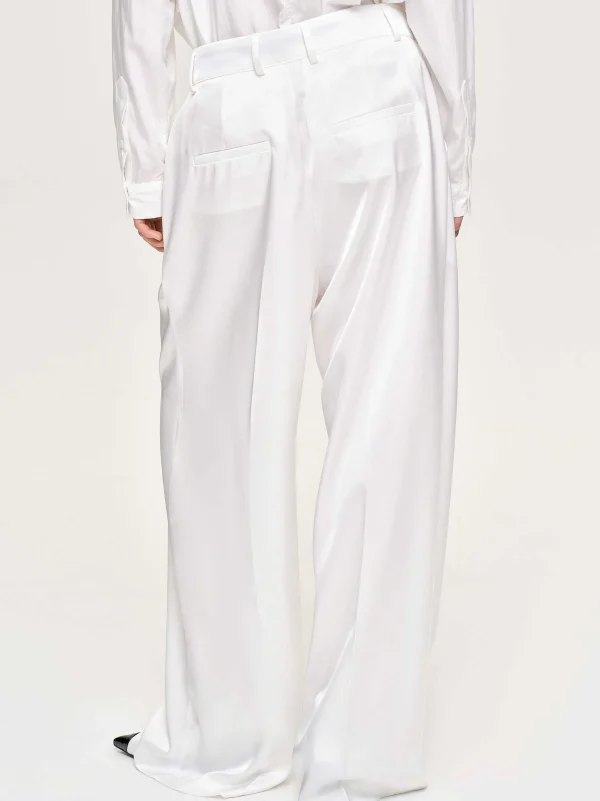 Cheap Source Unknown Pantalon Taiamo Fluide Satin, Blanc