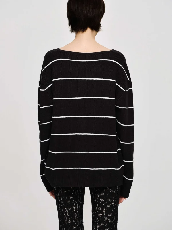 Sale Source Unknown Pull A Col En V Profond, Noir