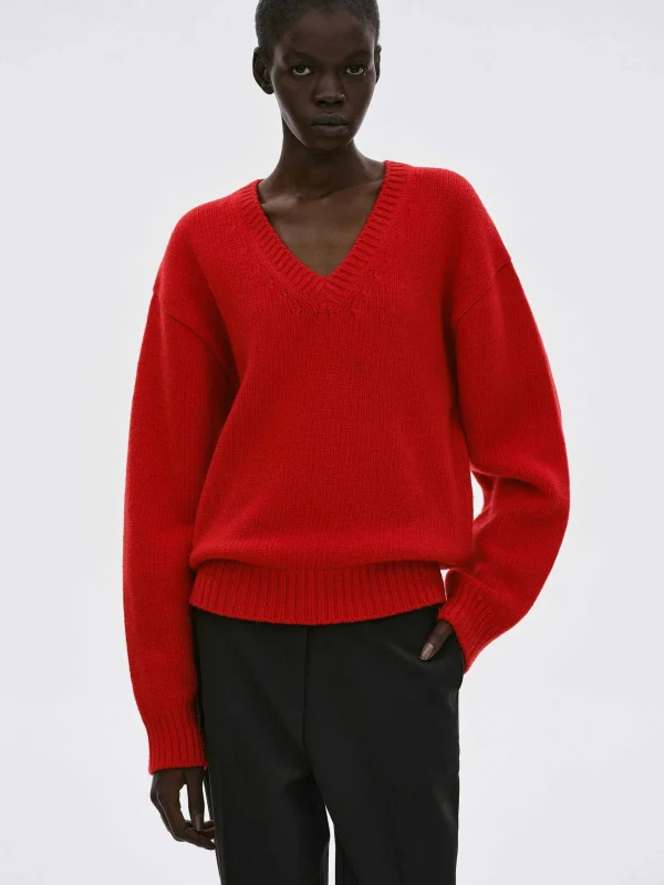 Sale Source Unknown Pull En Laine Extra Fine, Rouge