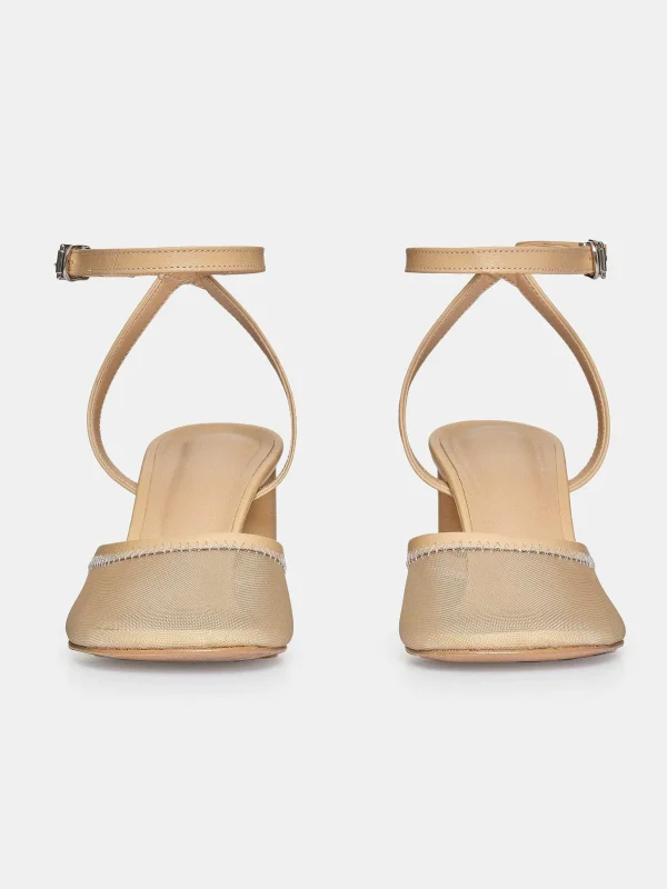 Flash Sale Source Unknown Sandales A Bout En Maille Noa, Camel