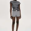 Online Source Unknown Short A Poche Passepoilee Ulna, Gris