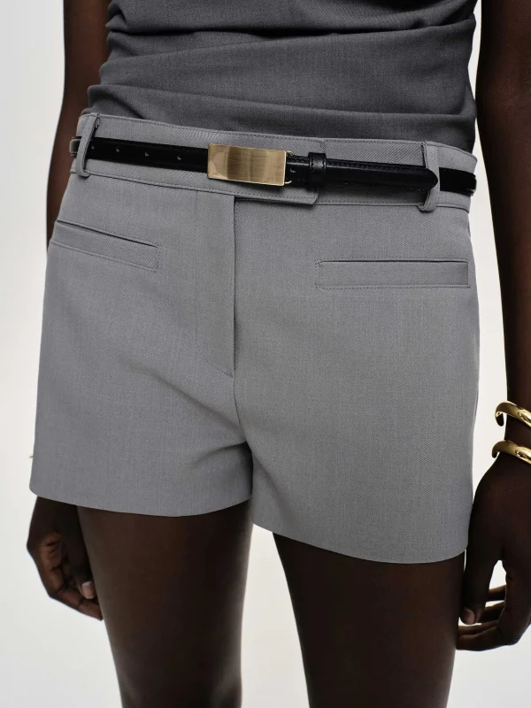 Online Source Unknown Short A Poche Passepoilee Ulna, Gris