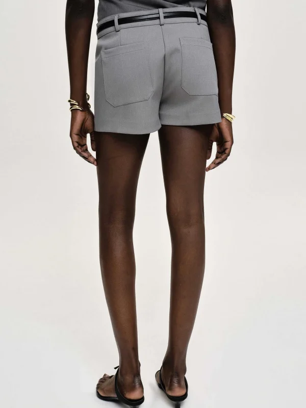 Flash Sale Source Unknown Short A Poche Passepoilee Ulna, Gris