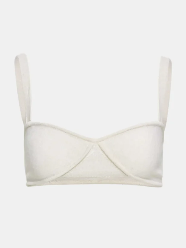 Hot Source Unknown Soutien-Gorge En Tricot Cotele, Blanc