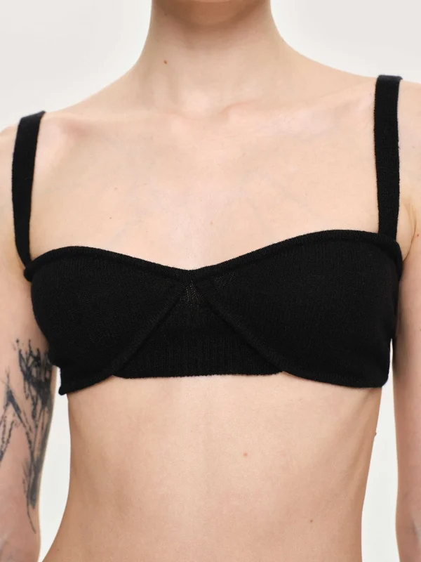 Cheap Source Unknown Soutien-Gorge En Tricot Cotele, Noir