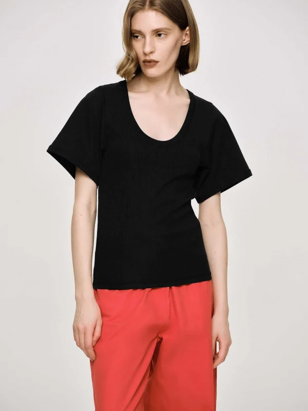 Cheap Source Unknown T-Shirt Deep U, Noir