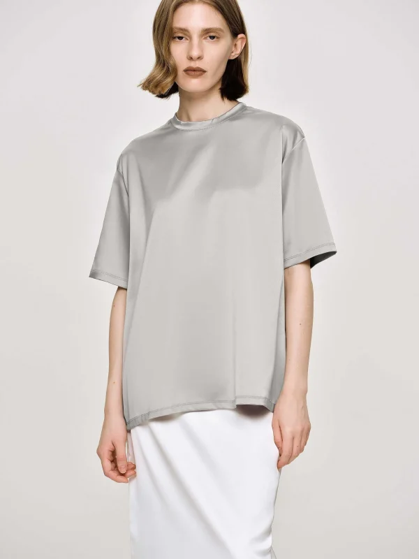 Cheap Source Unknown T-Shirt En Satin, Argent