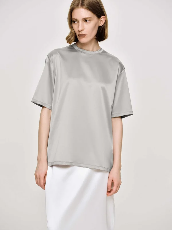 Online Source Unknown T-Shirt En Satin, Argent