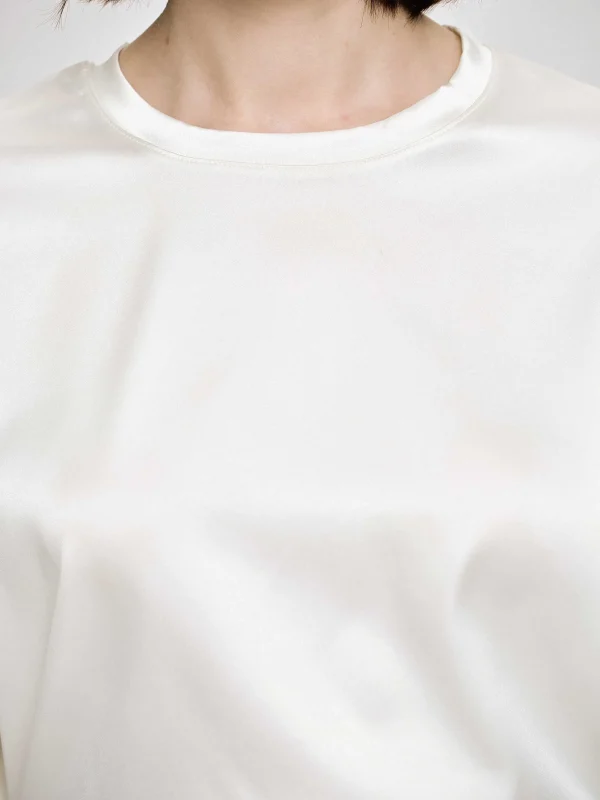 Online Source Unknown T-Shirt En Satin Soyeux, Blanc