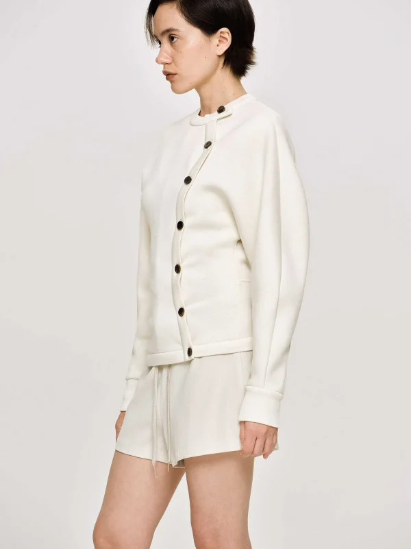 Hot Source Unknown Veste A Boutons Decales, Creme