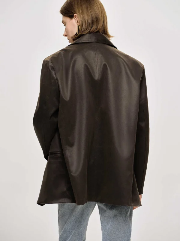 Sale Source Unknown Veste En Simili Cuir Lave, American Bronze